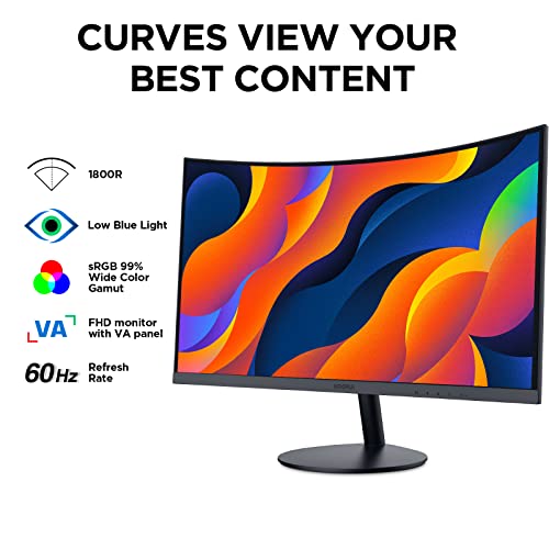 KOORUI 24" Curved Gaming Monitor - Full HD, HDMI