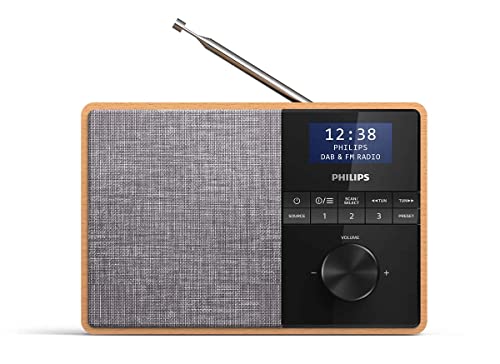 PHILIPS Bluetooth Radio, Wooden Housing, DAB+/FM, 3-Inch Driver