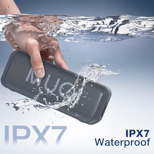 MUQI Waterproof Bluetooth Speaker - 24H Playtime, 10W Stereo
