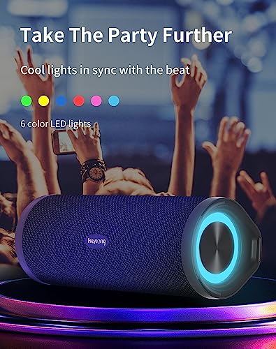 Waterproof Portable Bluetooth Speaker with LED Light [7 words]