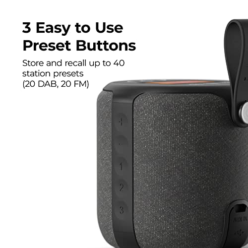 Portable DAB Bluetooth Speaker, Splashproof, Rechargeable