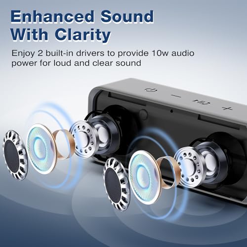 MUQI Waterproof Bluetooth Speaker - 24H Playtime, 10W Stereo