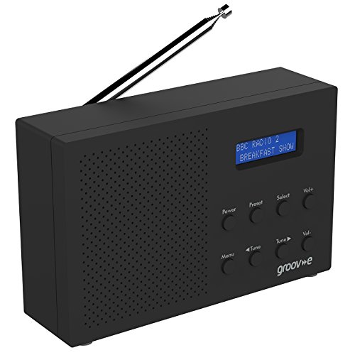Portable Bluetooth Digital Radio with Alarm Clock - Black