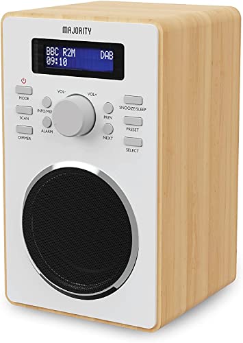 Oak Wood DAB/DAB+ Digital Radio | 20 Presets | Dual Alarm