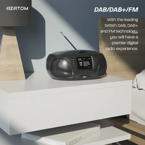 AZATOM Zenith Z4 Black: DAB CD Player, Bluetooth Speaker