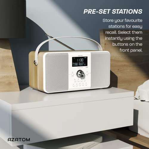 Wireless Bluetooth DAB+ FM Digital Radio with Stereo Speakers