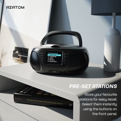 AZATOM Zenith Z4 Black: DAB CD Player, Bluetooth Speaker