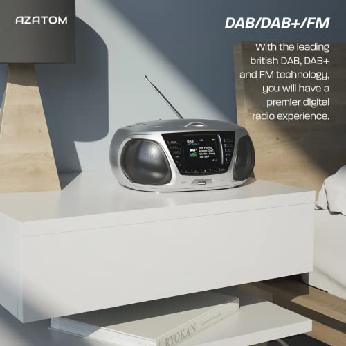 AZATOM Zenith Z4 Silver: DAB+ CD FM Bluetooth Speaker