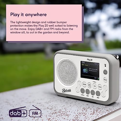 Roberts PLAY20 DAB/FM Digital Radio, Compact & Portable