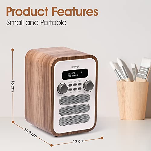 Denver DAB-48 Bluetooth DAB Radio - White, Remote