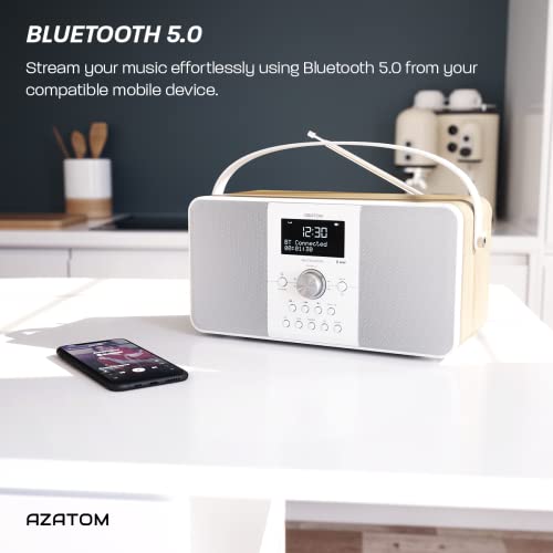 Wireless Bluetooth DAB+ FM Digital Radio with Stereo Speakers