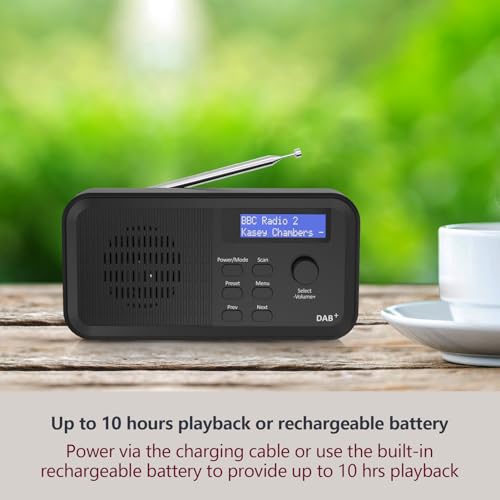 DAB/DAB+ Digital Radio & FM Radio: Portable & Rechargeable