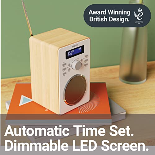 Oak Wood DAB/DAB+ Digital Radio | 20 Presets | Dual Alarm