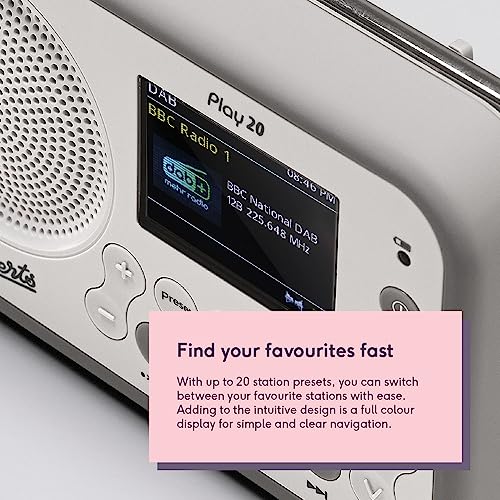 Roberts PLAY20 DAB/FM Digital Radio, Compact & Portable