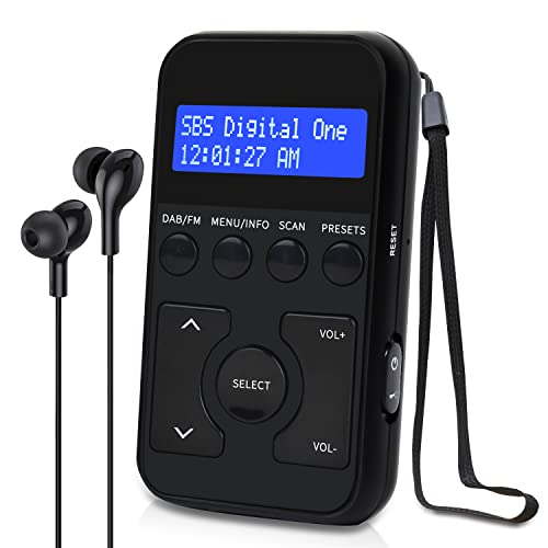MangoKit Black Pocket DAB Radio with Earphones