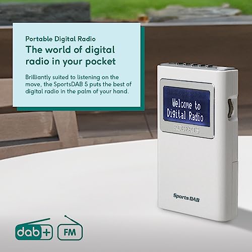 Roberts Sports DAB5 Pocket-Sized DAB/DAB+ FM Radio - White