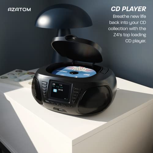 AZATOM Zenith Z4 Black: DAB CD Player, Bluetooth Speaker