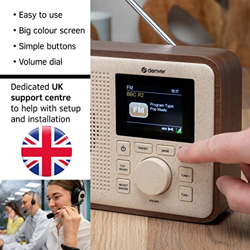 Portable Bluetooth DAB+ Radio with Dual Alarm