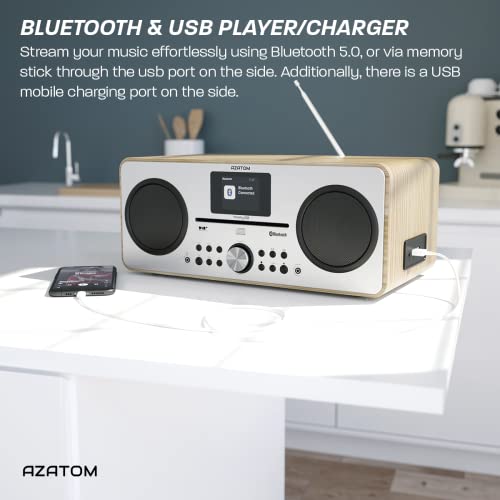 Digital FM Radio with CD Player, Bluetooth Speaker