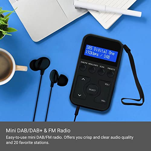 MangoKit Black Pocket DAB Radio with Earphones