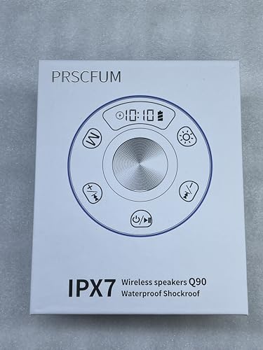 Portable Bluetooth Shower Speaker with Time Display, RGB Lights
