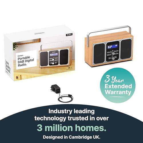 Portable DAB+ Radio | Premium Wood & Steel Design