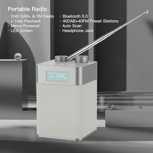 Portable Bluetooth DAB Radio with MP3 Player
