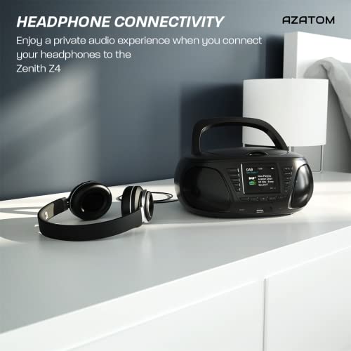 AZATOM Zenith Z4 Black: DAB CD Player, Bluetooth Speaker