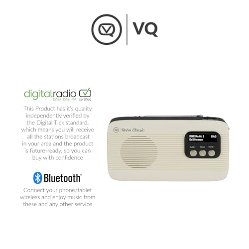 VQ Retro Classic DAB/DAB+ Radio - Bluetooth 5.0