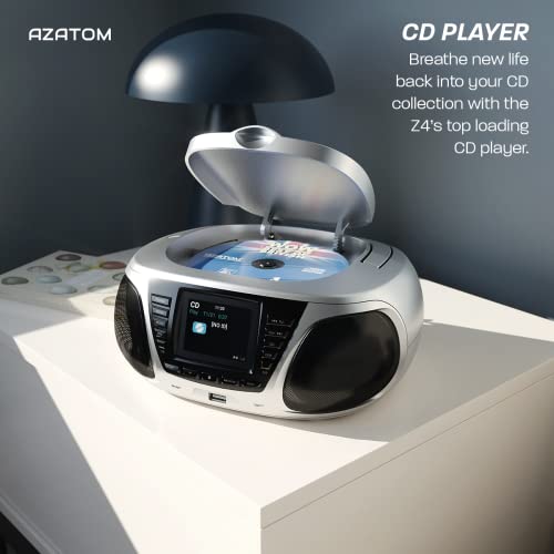 AZATOM Zenith Z4 Silver: DAB+ CD FM Bluetooth Speaker