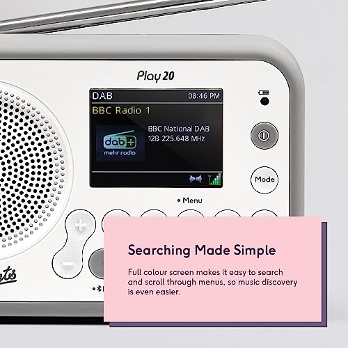 Roberts PLAY20 DAB/FM Digital Radio, Compact & Portable