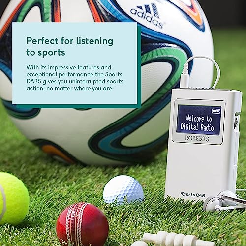 Roberts Sports DAB5 Pocket-Sized DAB/DAB+ FM Radio - White