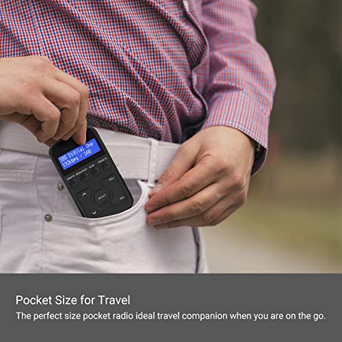 MangoKit Black Pocket DAB Radio with Earphones
