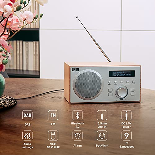 August MB420 DAB+ Bluetooth Speaker with Alarm