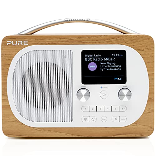Evoke H4 Portable DAB Radio: Bluetooth, Alarms, Oak