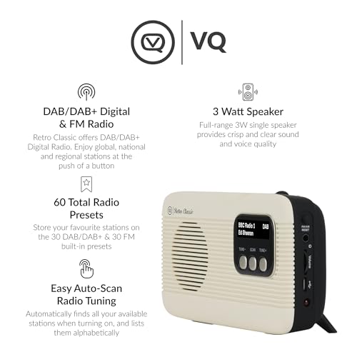 VQ Retro Classic DAB/DAB+ Radio - Bluetooth 5.0