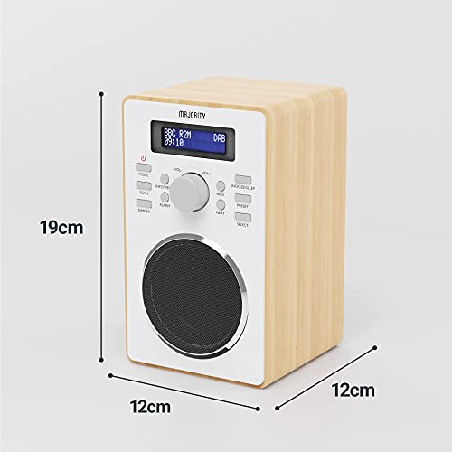 Oak Wood DAB/DAB+ Digital Radio | 20 Presets | Dual Alarm