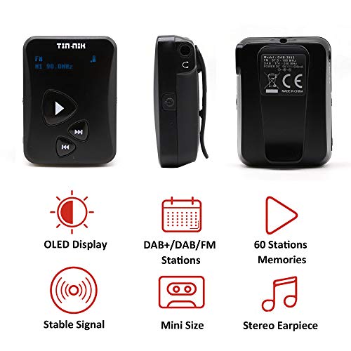 Tin-Nik DAB-398S Portable DAB+ Radio with Earphones