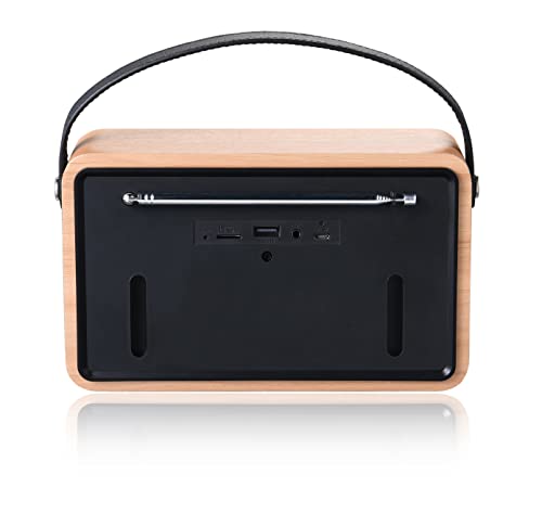 Rustic Oak Vintage Retro Wireless Alarm Speaker