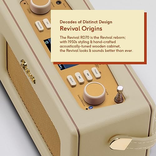 Roberts Revival RD70PC Bluetooth Digital Radio - Pastel Cream
