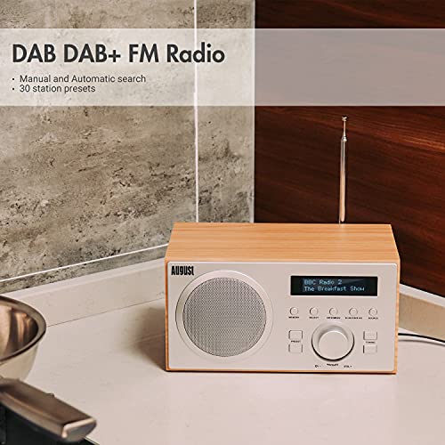 August MB420 DAB+ Bluetooth Speaker with Alarm