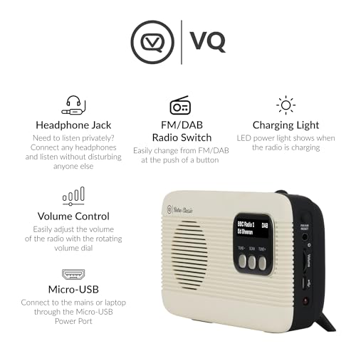 VQ Retro Classic DAB/DAB+ Radio - Bluetooth 5.0