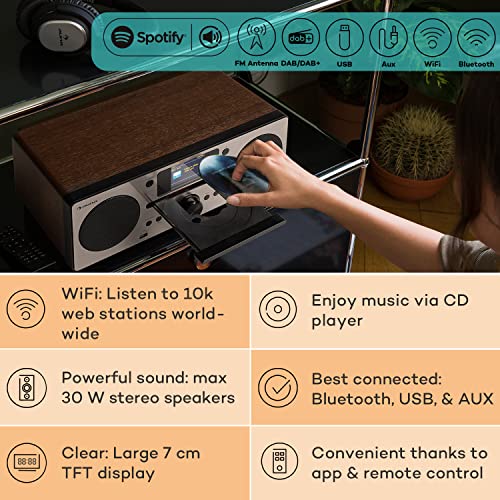 Auna Portable DAB Radio CD Player - Bluetooth, AUX
