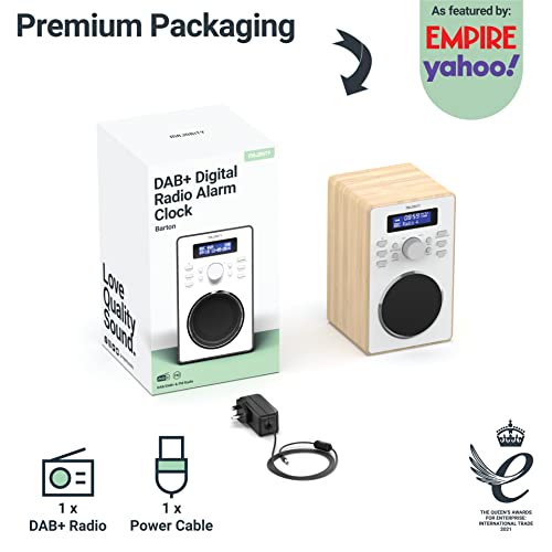 Oak Wood DAB/DAB+ Digital Radio | 20 Presets | Dual Alarm