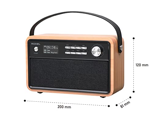 Rustic Oak Vintage Retro Wireless Alarm Speaker