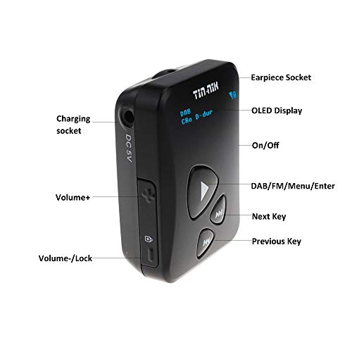 Tin-Nik DAB-398S Portable DAB+ Radio with Earphones