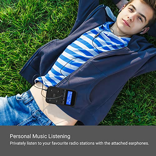 MangoKit Black Pocket DAB Radio with Earphones