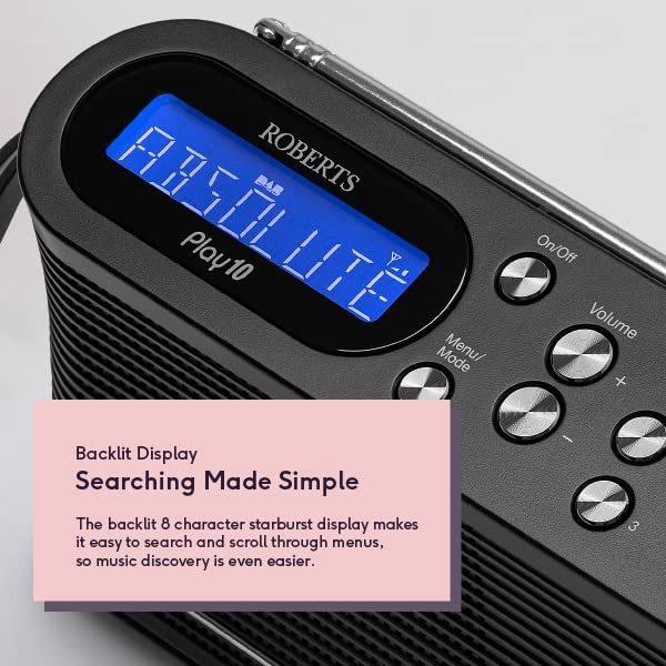 Roberts Play10 Black DAB/DAB+ FM Digital Radio