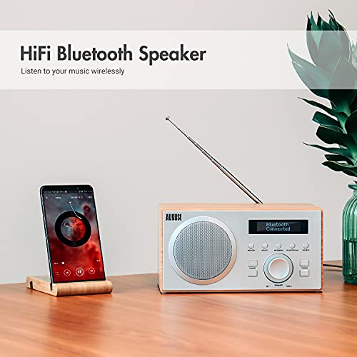August MB420 DAB+ Bluetooth Speaker with Alarm