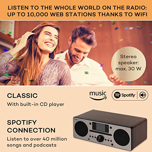 Auna Portable DAB Radio CD Player - Bluetooth, AUX